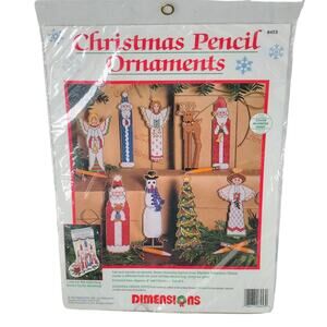 Dimensions Christmas Pencil Ornaments Counted Cross Stitch Kit #8453 NEW 1994